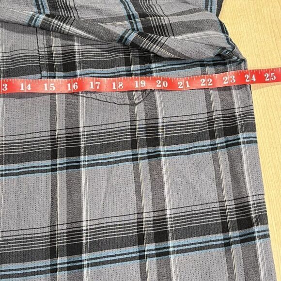 Prana Breath Flannel Shirt Large Blue, Grey  Plaid Check Long Sleeve Lined XL - Picture 7 of 7